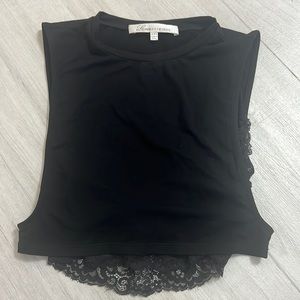 Lovers and friends black tank with built in lace bra xxs